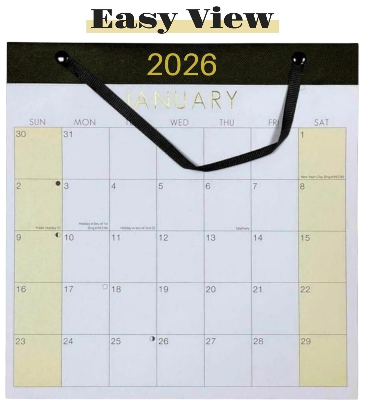 2026 MONTH TO VIEW MEDIUM PLANNER QUALITY CALENDER WALL RIBBON HANGING PLANNER