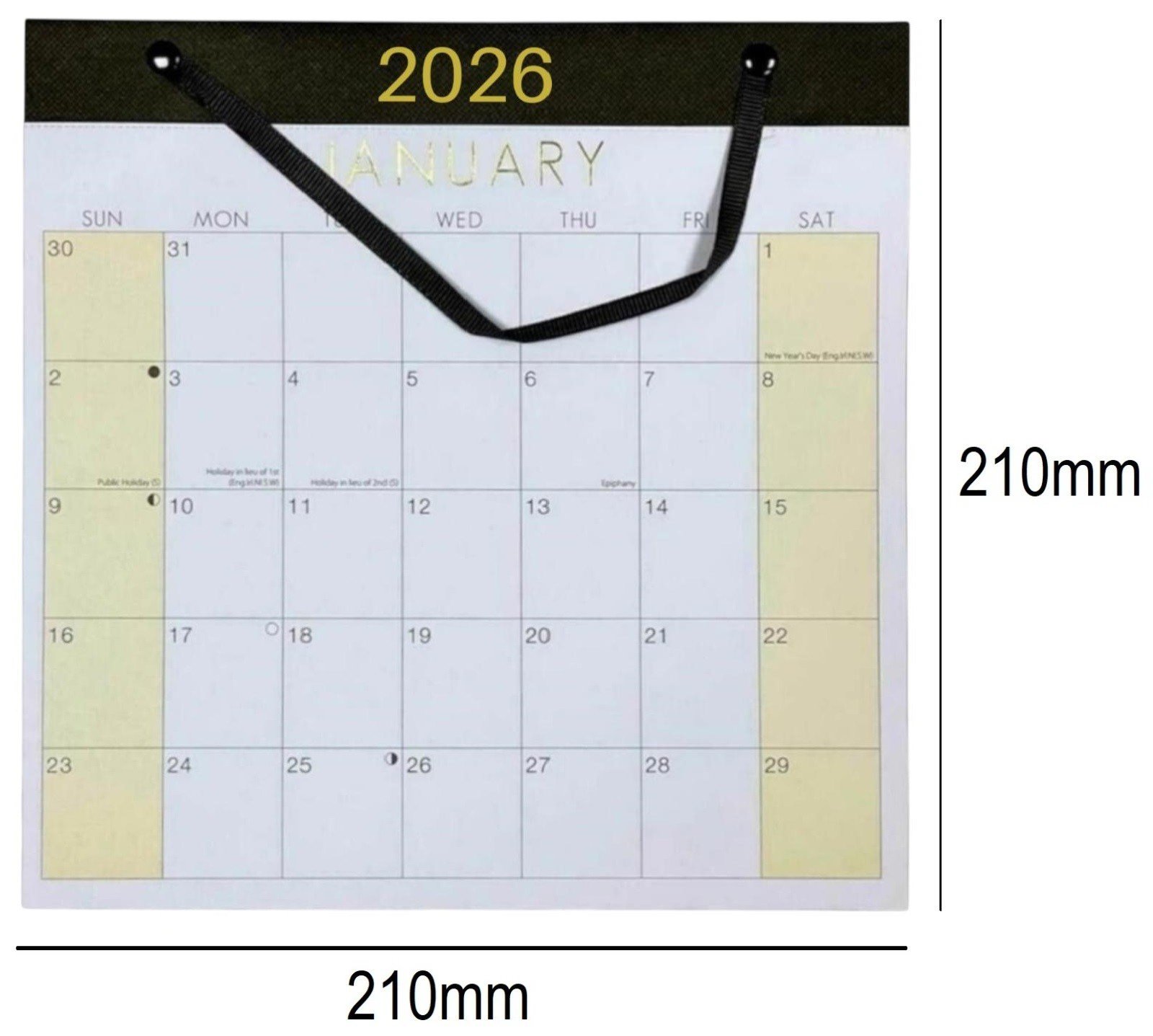 2026 MONTH TO VIEW MEDIUM PLANNER QUALITY CALENDER WALL RIBBON HANGING PLANNER