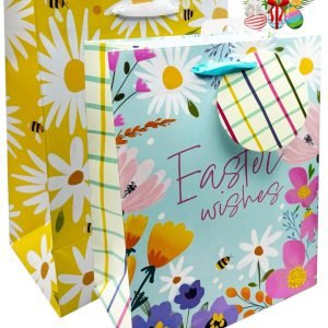 4 x Large Easter Eggs FloraLuxury Present Gift Bags Easter Egg Gift Bag with Tag