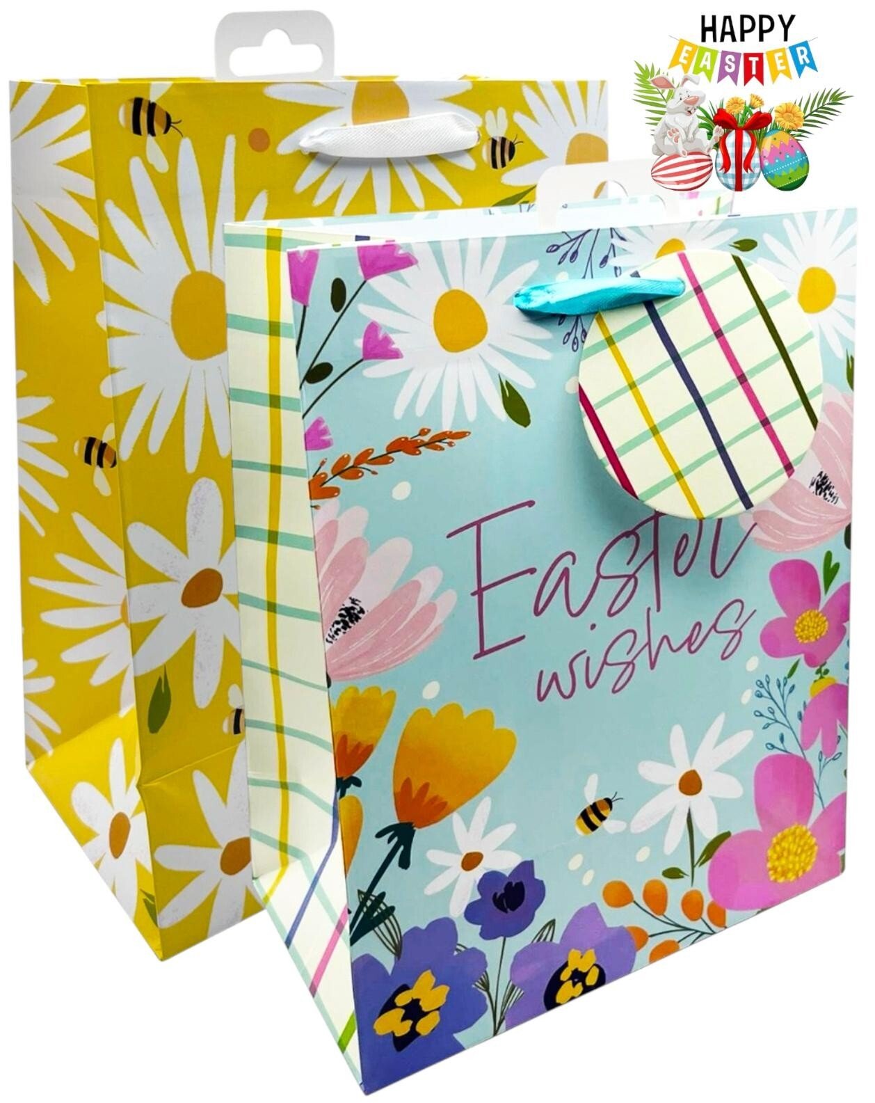 4 x Large Easter Eggs FloraLuxury Present Gift Bags Easter Egg Gift Bag with Tag