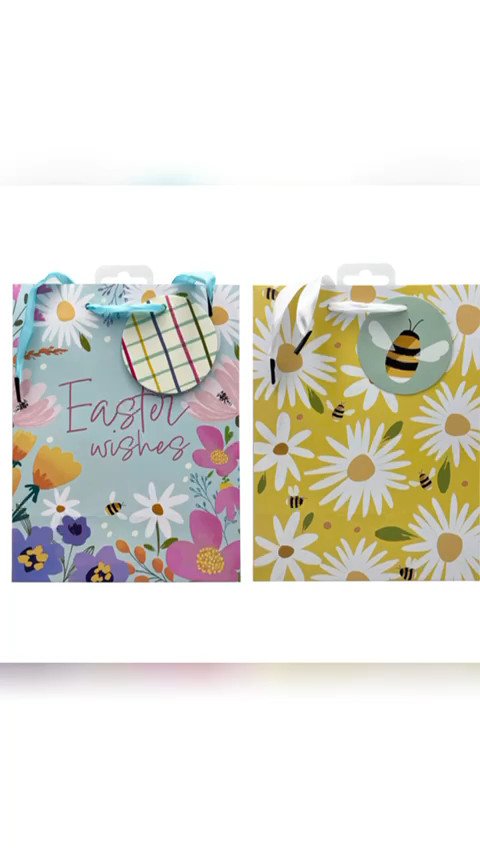 4 x Large Easter Eggs FloraLuxury Present Gift Bags Easter Egg Gift Bag with Tag