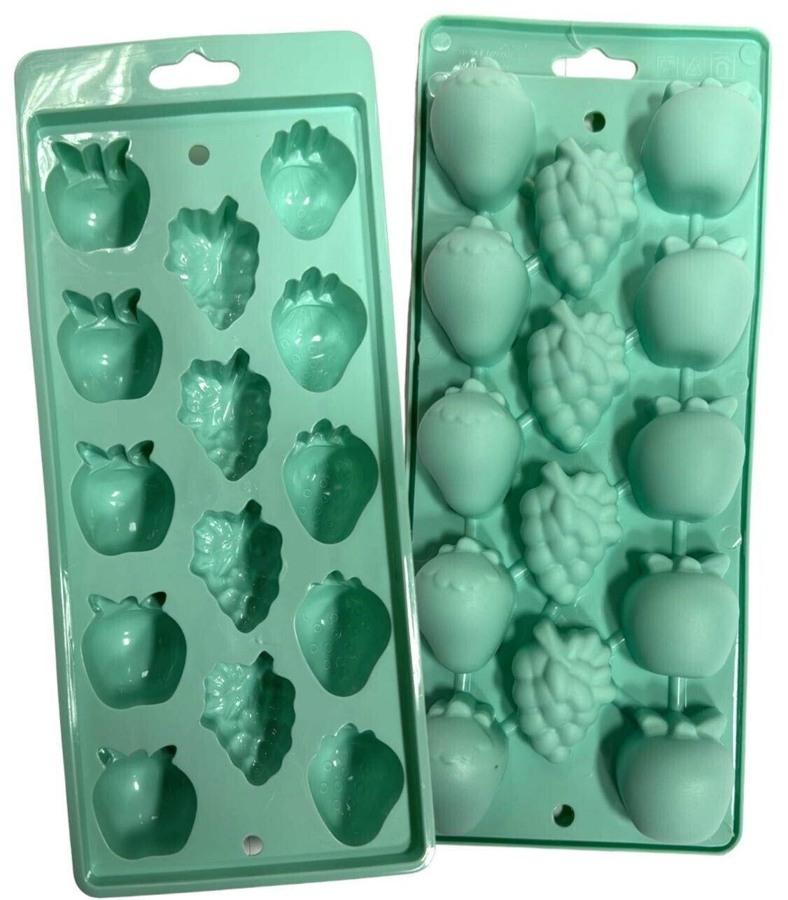 3 Pack Ice Tray Cube Fruit Shape Mould Easy Pop Out Flexible Plastic Tray Maker