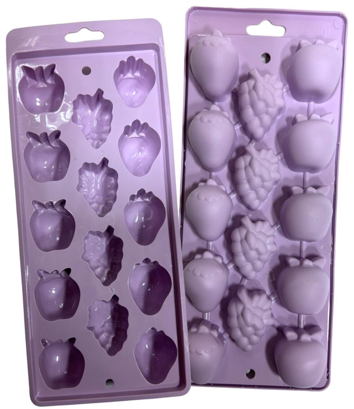 3 Pack Ice Tray Cube Fruit Shape Mould Easy Pop Out Flexible Plastic Tray Maker