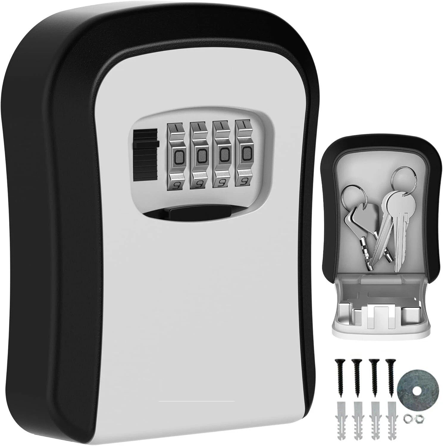 WALL MOUNTED KEY SAFE 4 DIGIT COMBINATION KEY SAFE OUTDOOR SECURITY KEY LOCK BOX