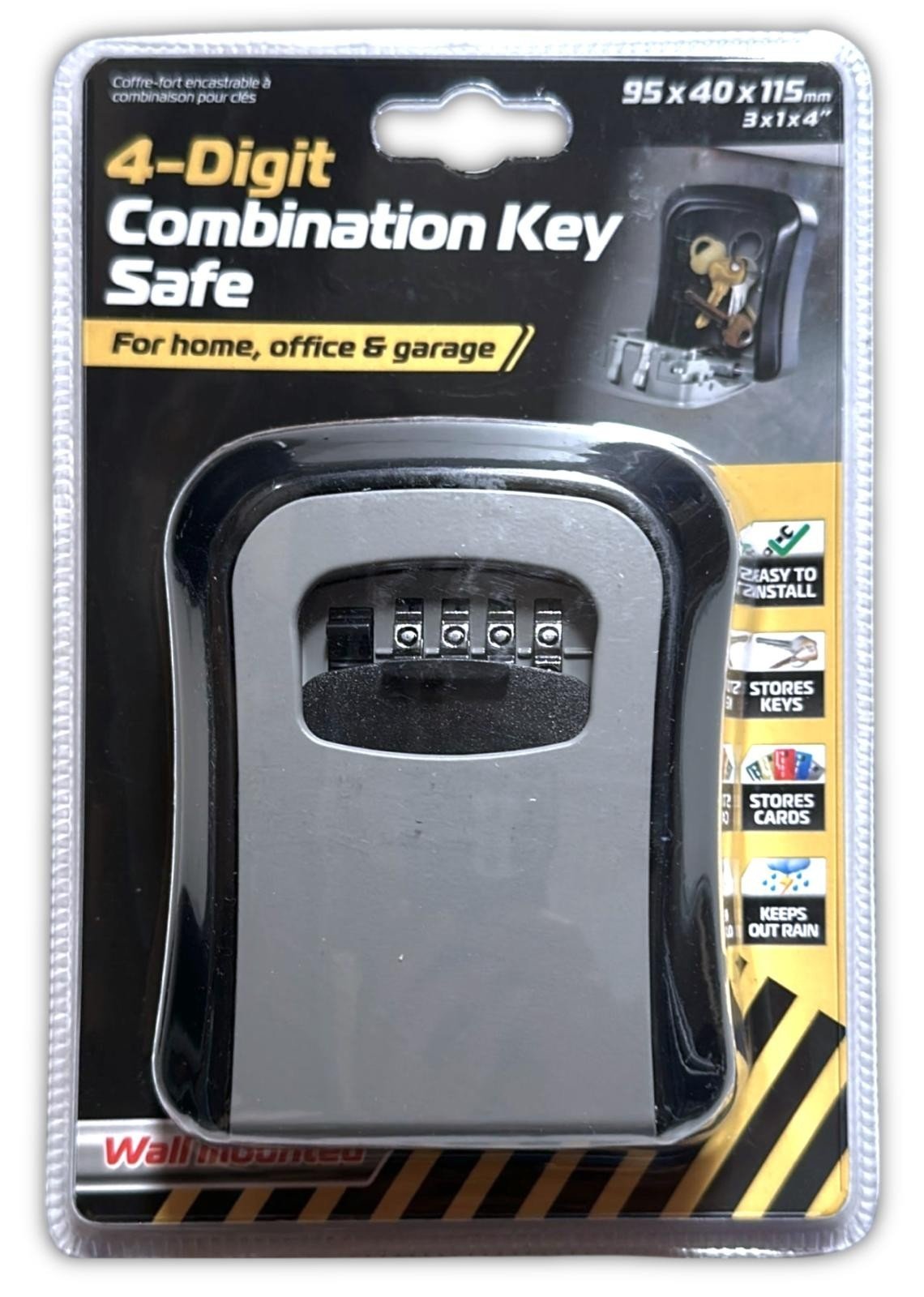 WALL MOUNTED KEY SAFE 4 DIGIT COMBINATION KEY SAFE OUTDOOR SECURITY KEY LOCK BOX