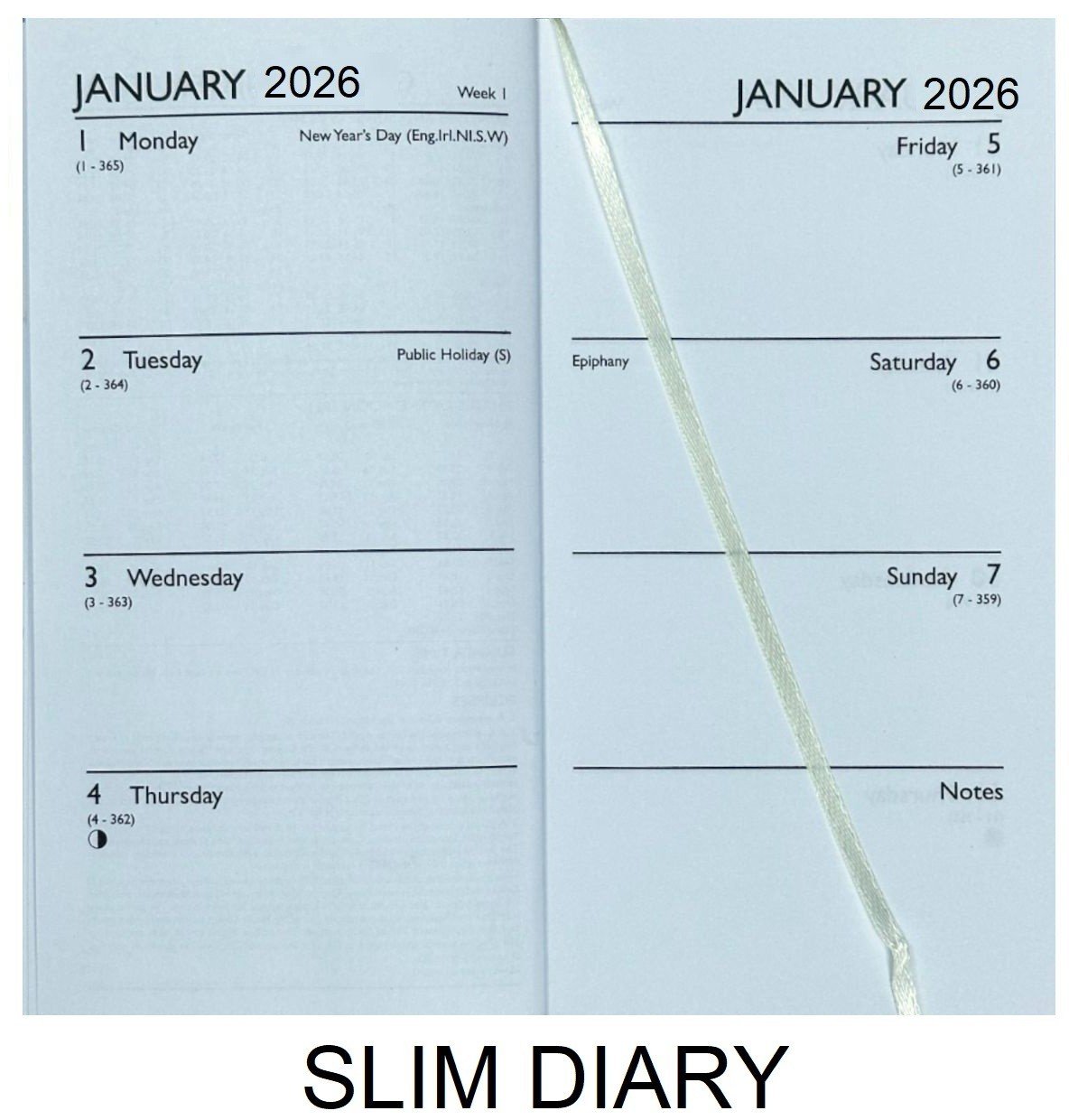 2026 DIARY POCKET SMALL / SLIM LINE METAL CORNER WEEK TO VIEW CUTE FASHION DIARY