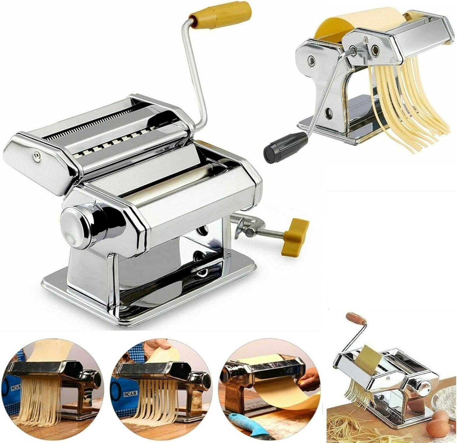 STAINLESS STEEL PASTA LASAGNE SPAGHETTI TAGLIATELLE RAVIOLI MAKER MACHINE 9 FUNC