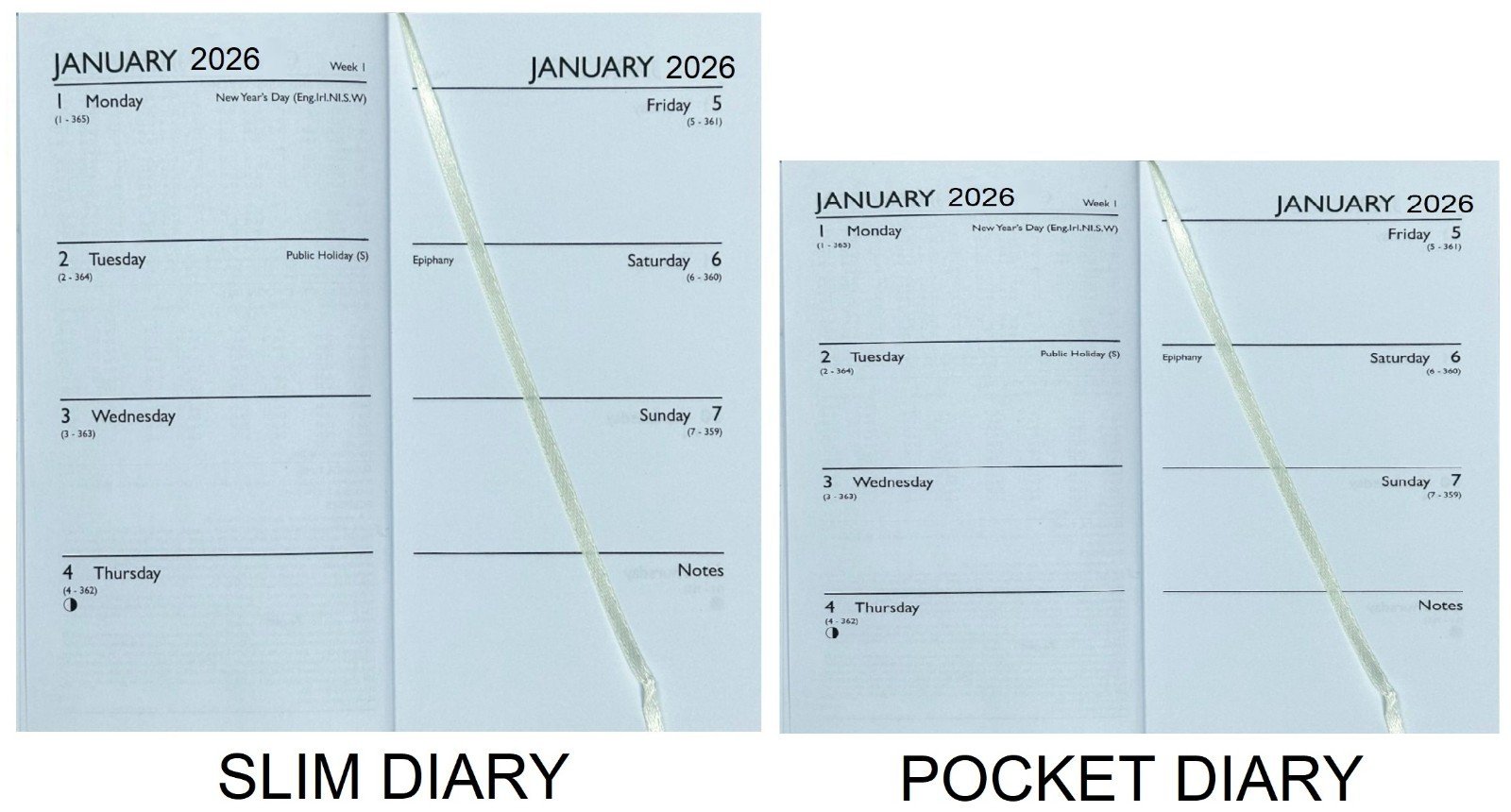 2026 DIARY POCKET SMALL / SLIM LINE METAL CORNER WEEK TO VIEW CUTE FASHION DIARY
