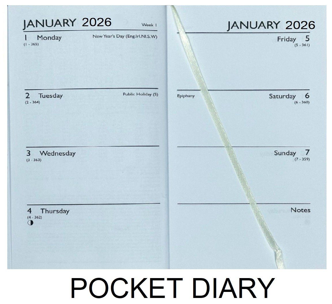 2026 DIARY POCKET SMALL / SLIM LINE METAL CORNER WEEK TO VIEW CUTE FASHION DIARY