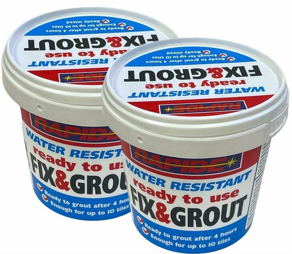 Pack Of 2 Rapide Waterproof Fix and Grout for Ceramic Wall Tiles - 500g