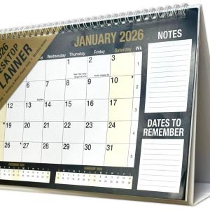 2026 Month To View Stand Up Desk Home Office Top Calendar Full Year Planner