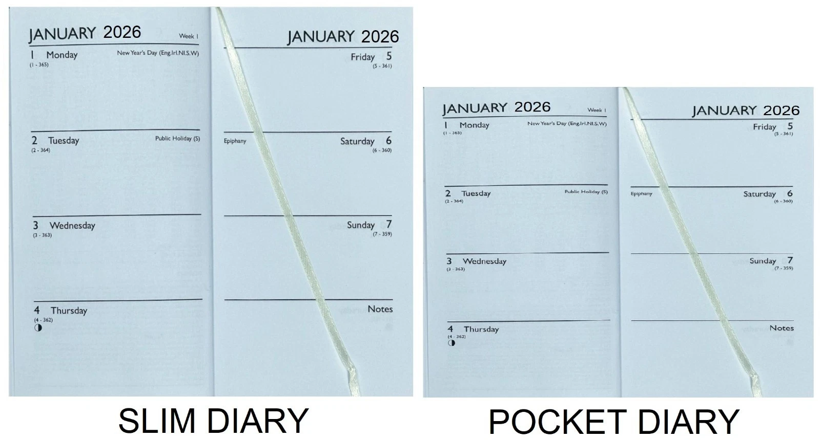 2026 DIARY POCKET SMALL / SLIM LINE METAL CORNER WEEK TO VIEW CUTE FASHION DIARY