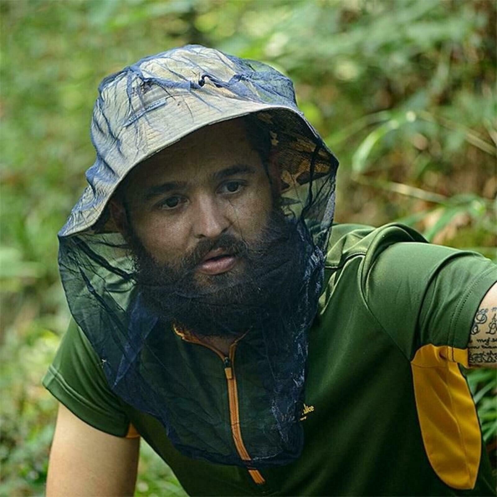 Midge Mosquito Head Net Hat Insect Fly Mesh Face Protector Travel Camping