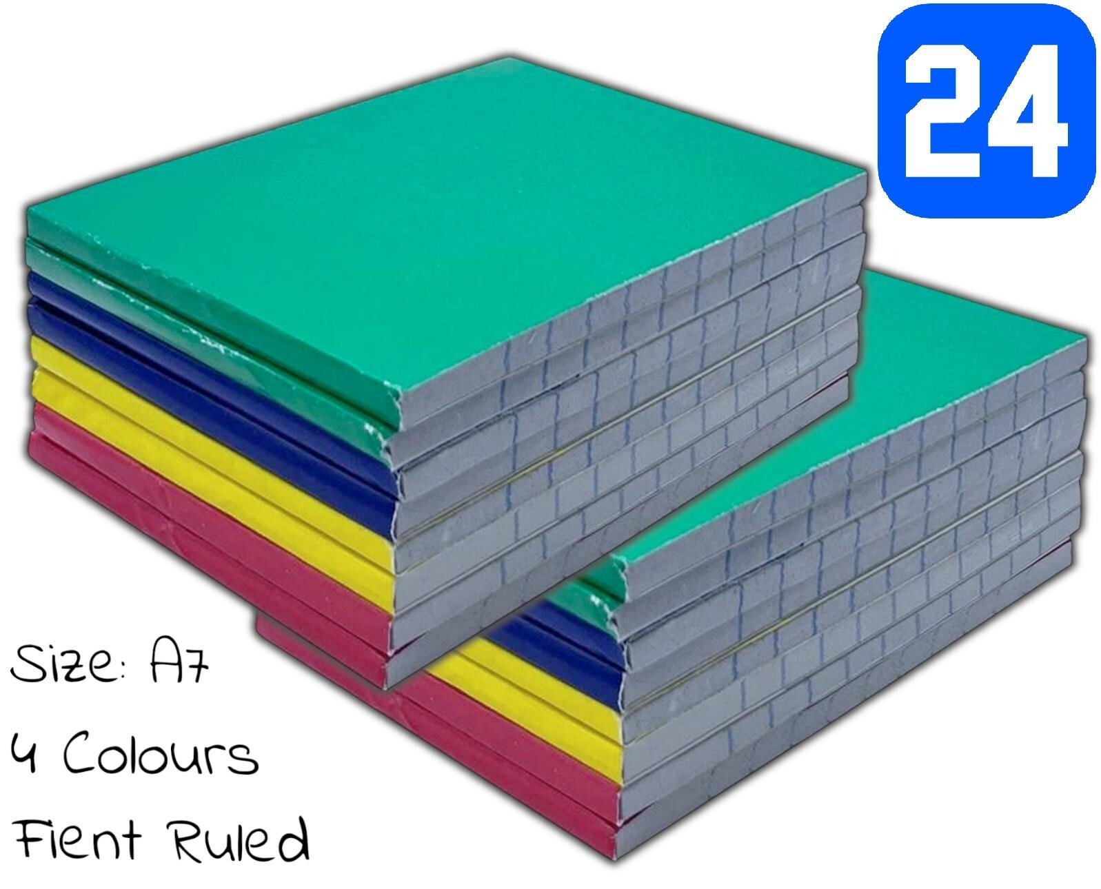 24 Pcs Small A7 Notebooks Lined Paper Easy Notepads White Writing Jotter Report