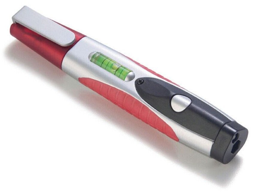 Mini Red Tool Screwdriver with LED Torch and Spirit Level - stocking filler Dad