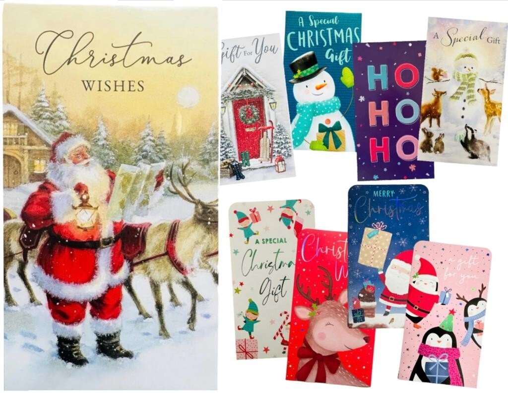 24 x Christmas Money Envelopes Gift Card Voucher Wallet Self-Sealing Xmas Gift