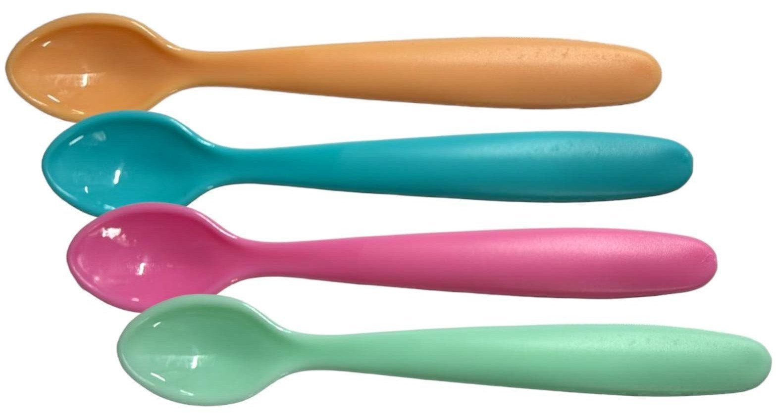 12 PACK BABY WEANING FEEDING SPOONS BPA FREE Plastic Long Handles Toddler Kids
