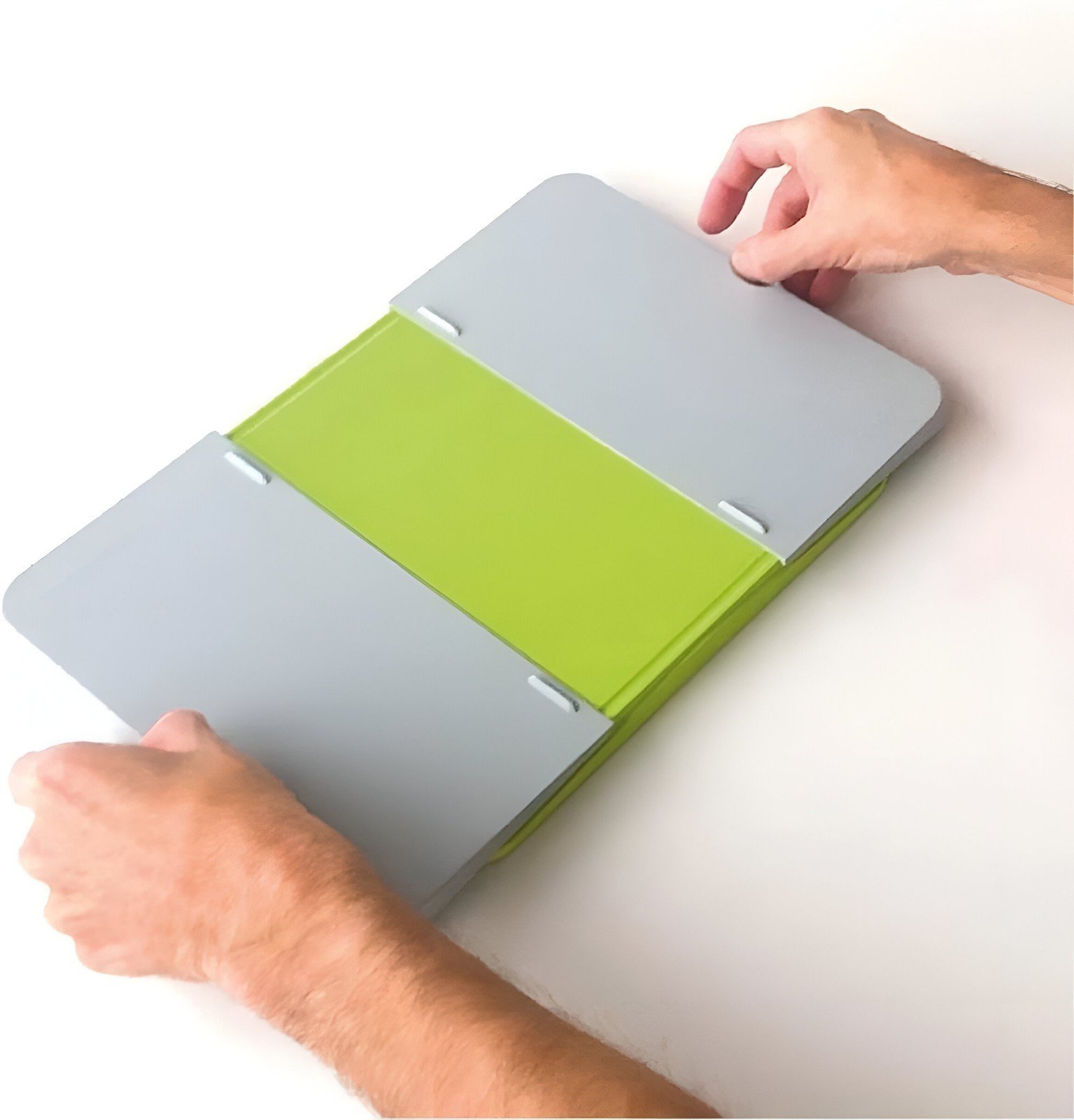 Addis Chop & Swipe Chopping Board Space Saving Design with easy pour side trays