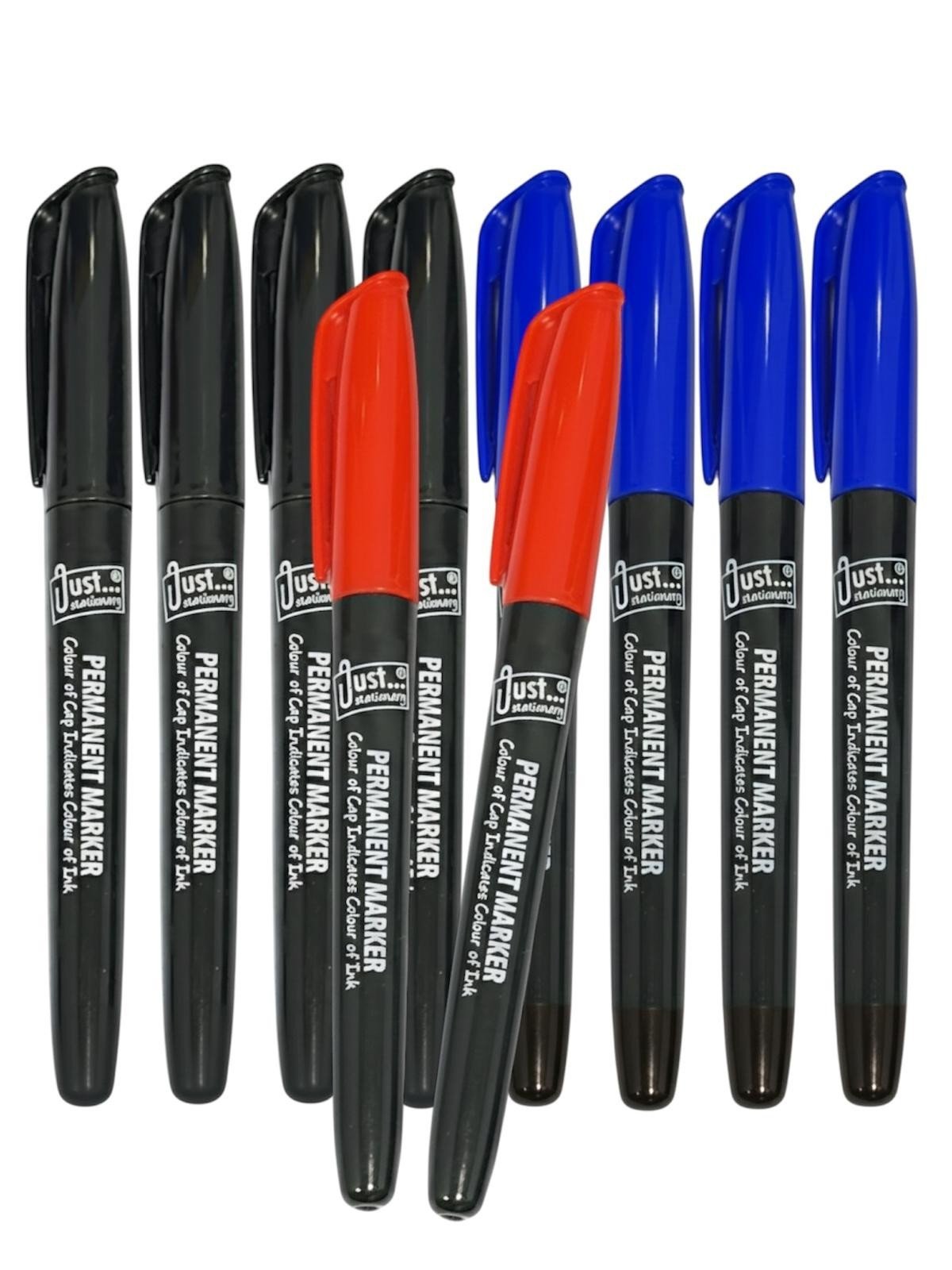 10 X Black Marker Pens Fine Chunky Bullet Point Tip Permanent Markers Quick Dry