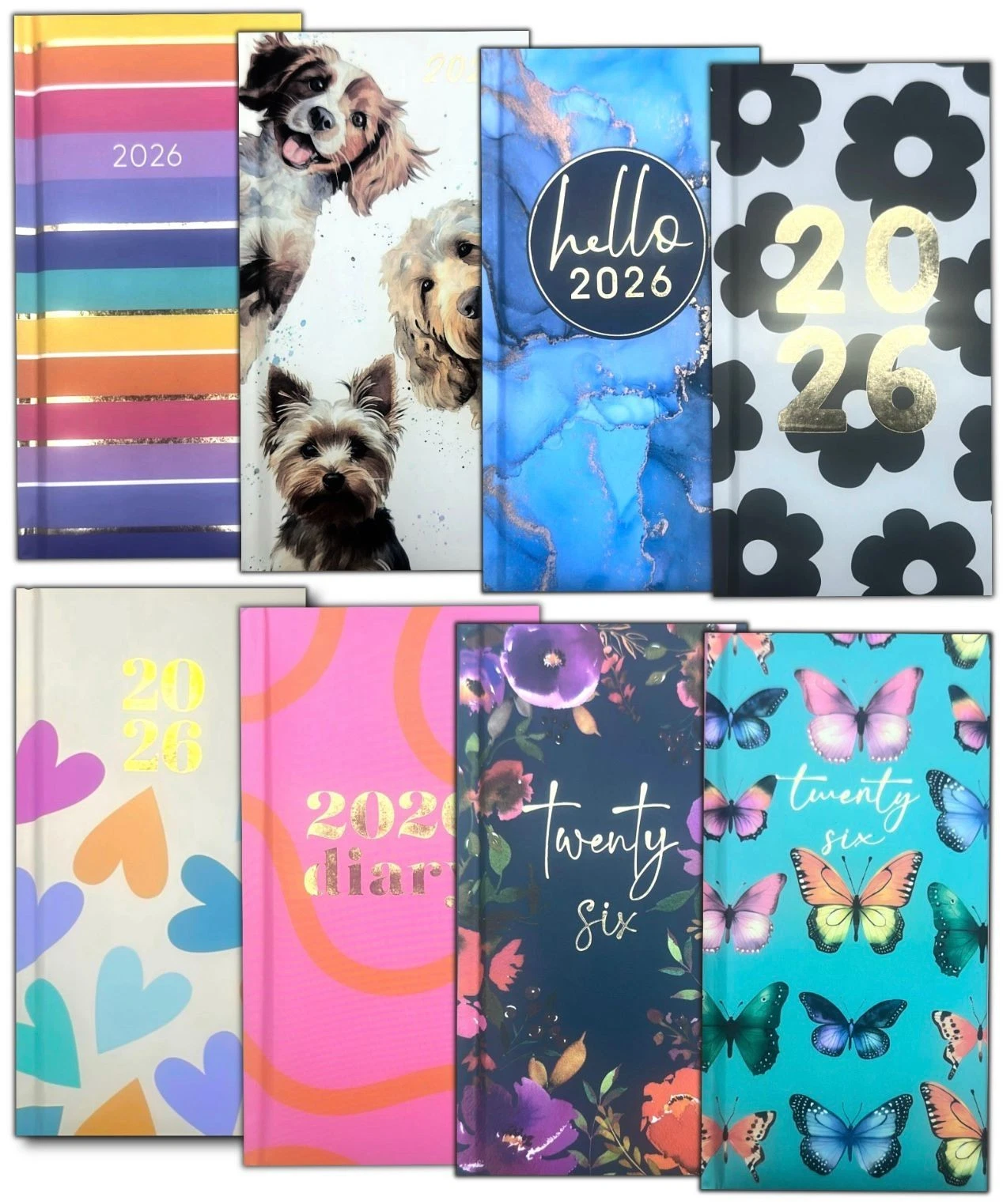 2026 DIARY POCKET SMALL / SLIM LINE METAL CORNER WEEK TO VIEW CUTE FASHION DIARY