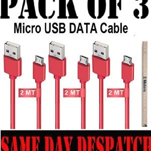 Fast Charger Micro USB Data Charging Cable For Samsung Galaxy S7 Edge Pack Of 3
