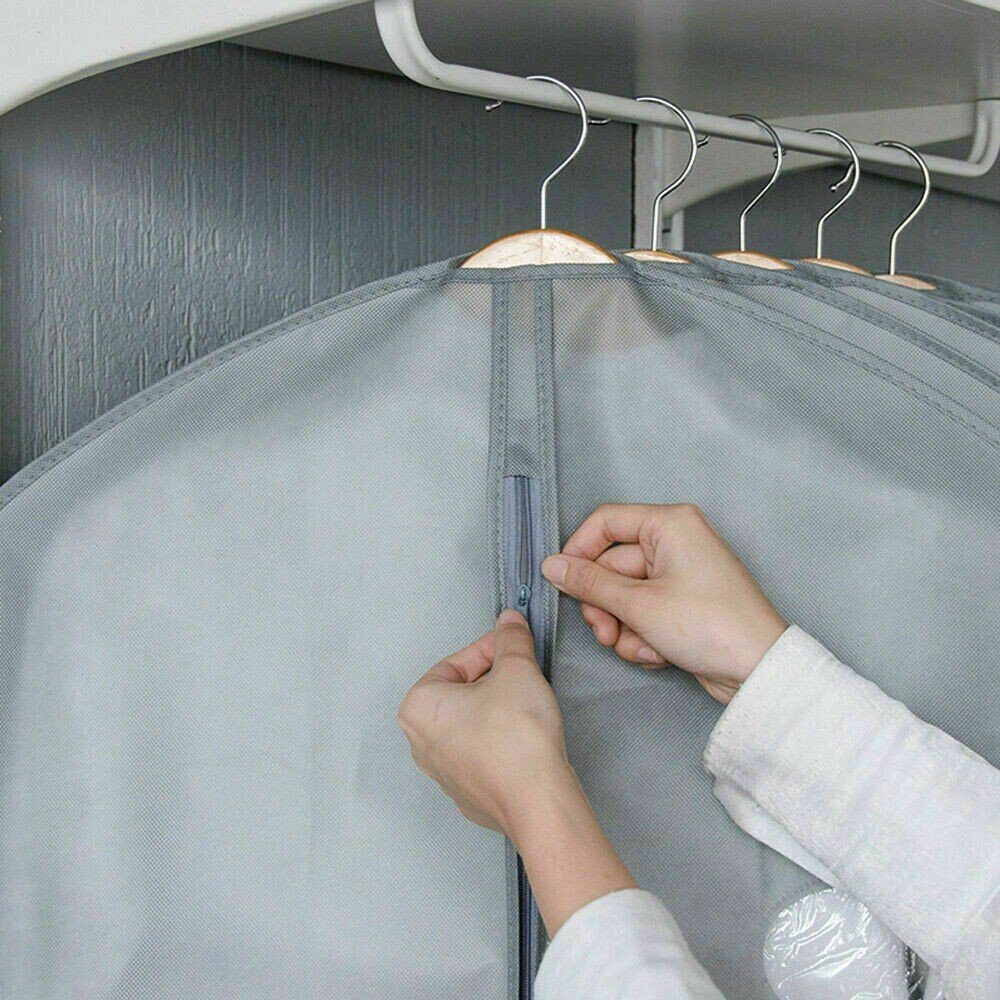 51" Suit Cover Clothes Bag Breathable Travel Zipped Dress Garment Storage Bags