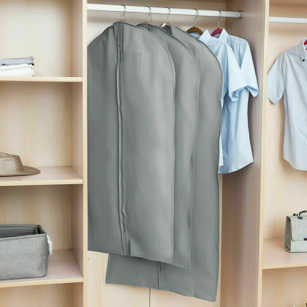 51" Suit Cover Clothes Bag Breathable Travel Zipped Dress Garment Storage Bags