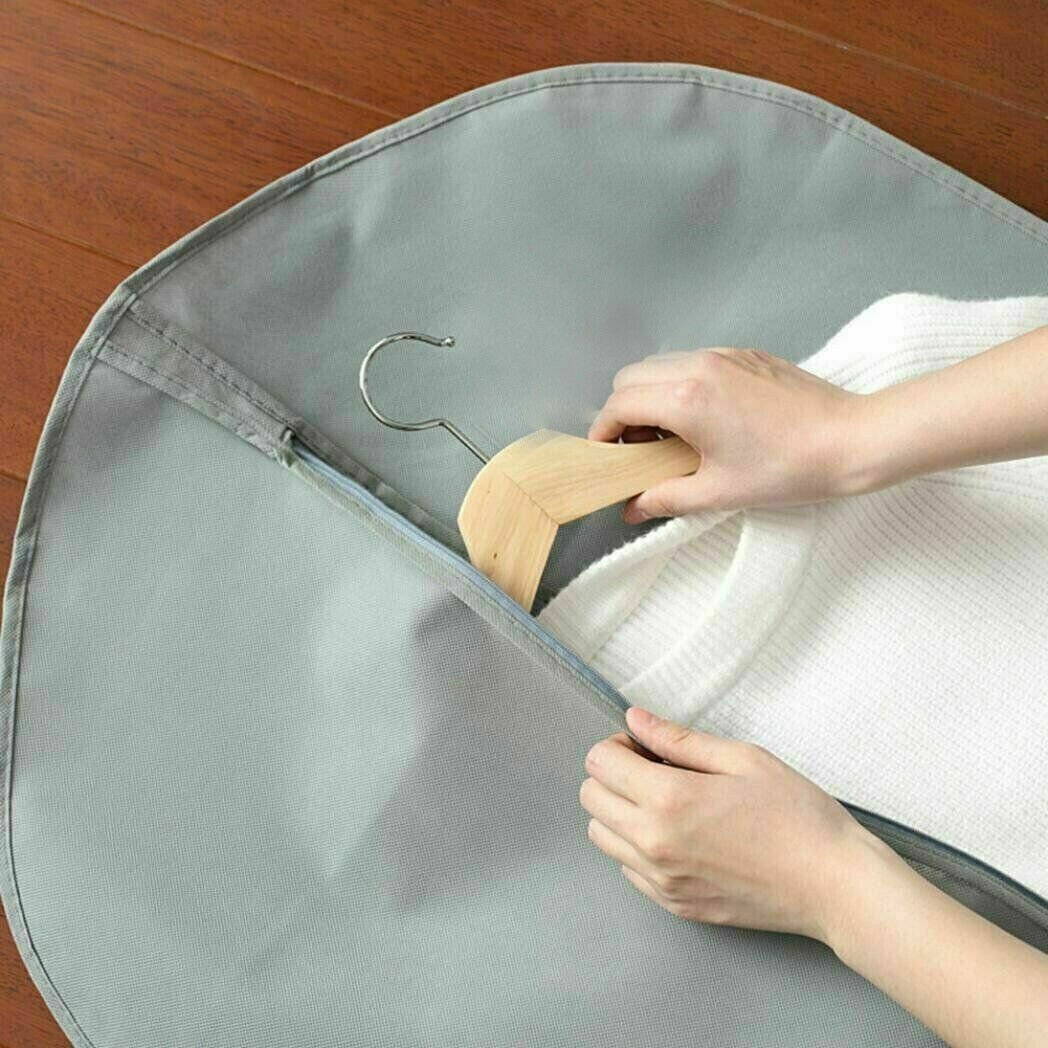 51" Suit Cover Clothes Bag Breathable Travel Zipped Dress Garment Storage Bags