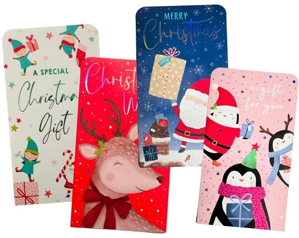 8 Cute Christmas Money Wallets with Envelopes Assorted Designs Novelty Gift Card
