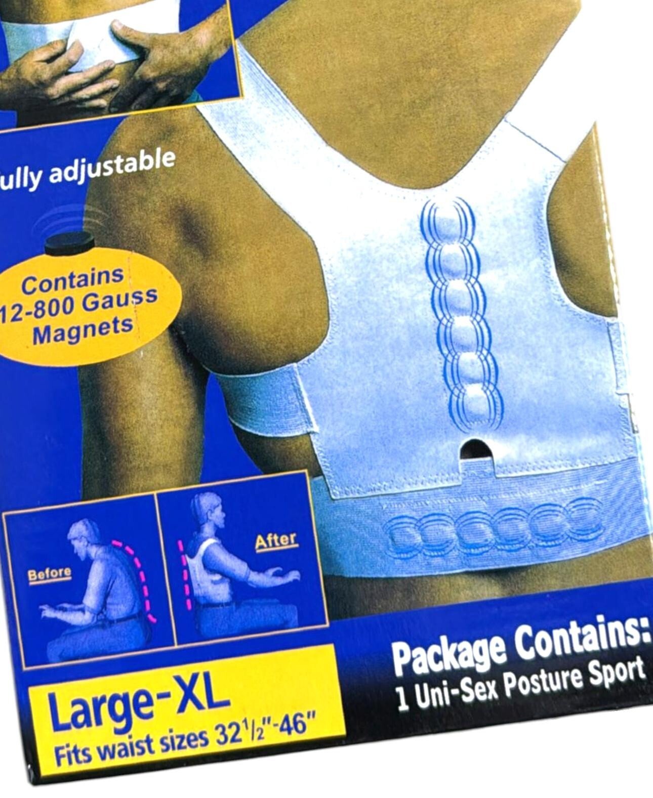 2 x Magnetic Posture Corrector Brace Belt Bad Back Lumbar Problem Proper Support
