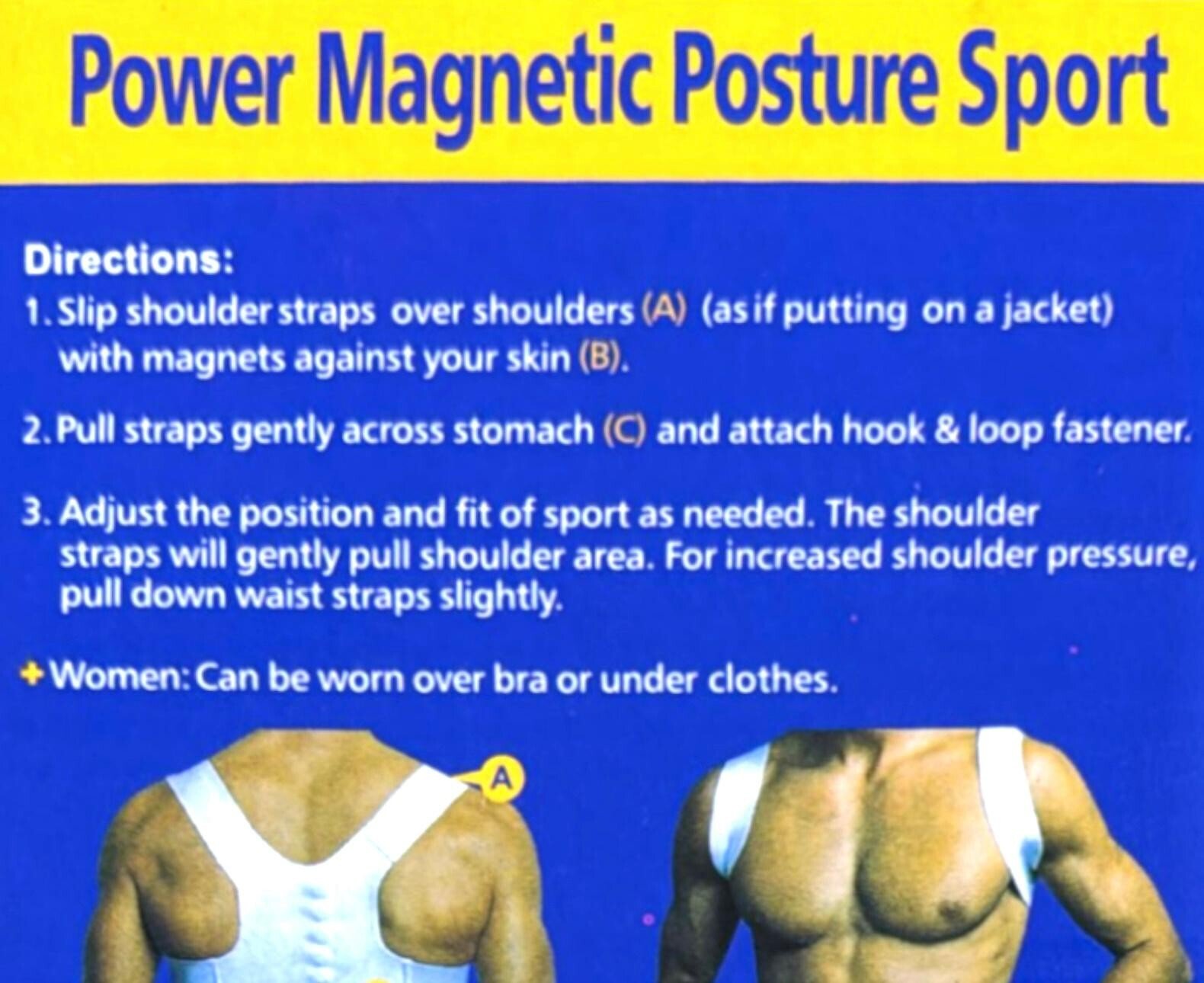 2 x Magnetic Posture Corrector Brace Belt Bad Back Lumbar Problem Proper Support