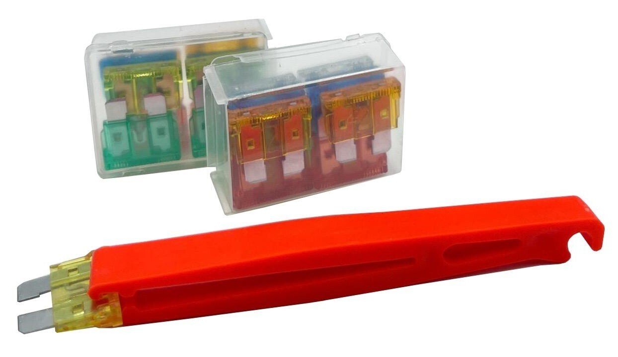 24 Standard Blade Fuses Car Auto Fuse Set Mixed Assorted with Puller Extractor