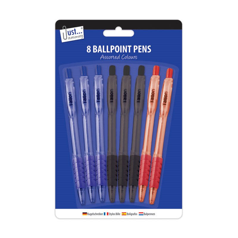 RETRACTABLE BALLPOINT PENS Blue Black Ball Point Biros School Office Writing