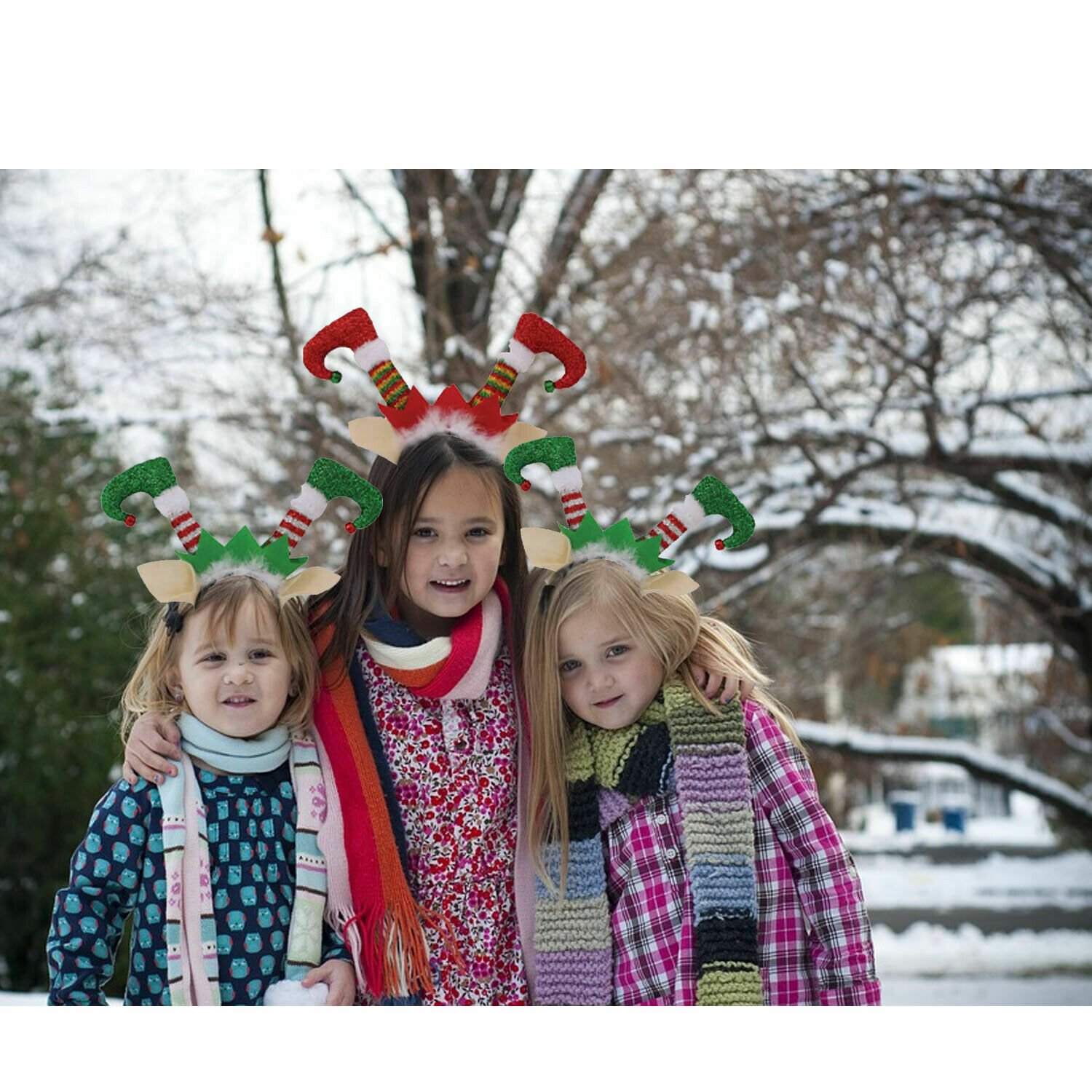 2pc CHRISTMAS ELF LEGS HEADBAND Metallic Santa Helper Xmas Fancy Dress T2778 UK