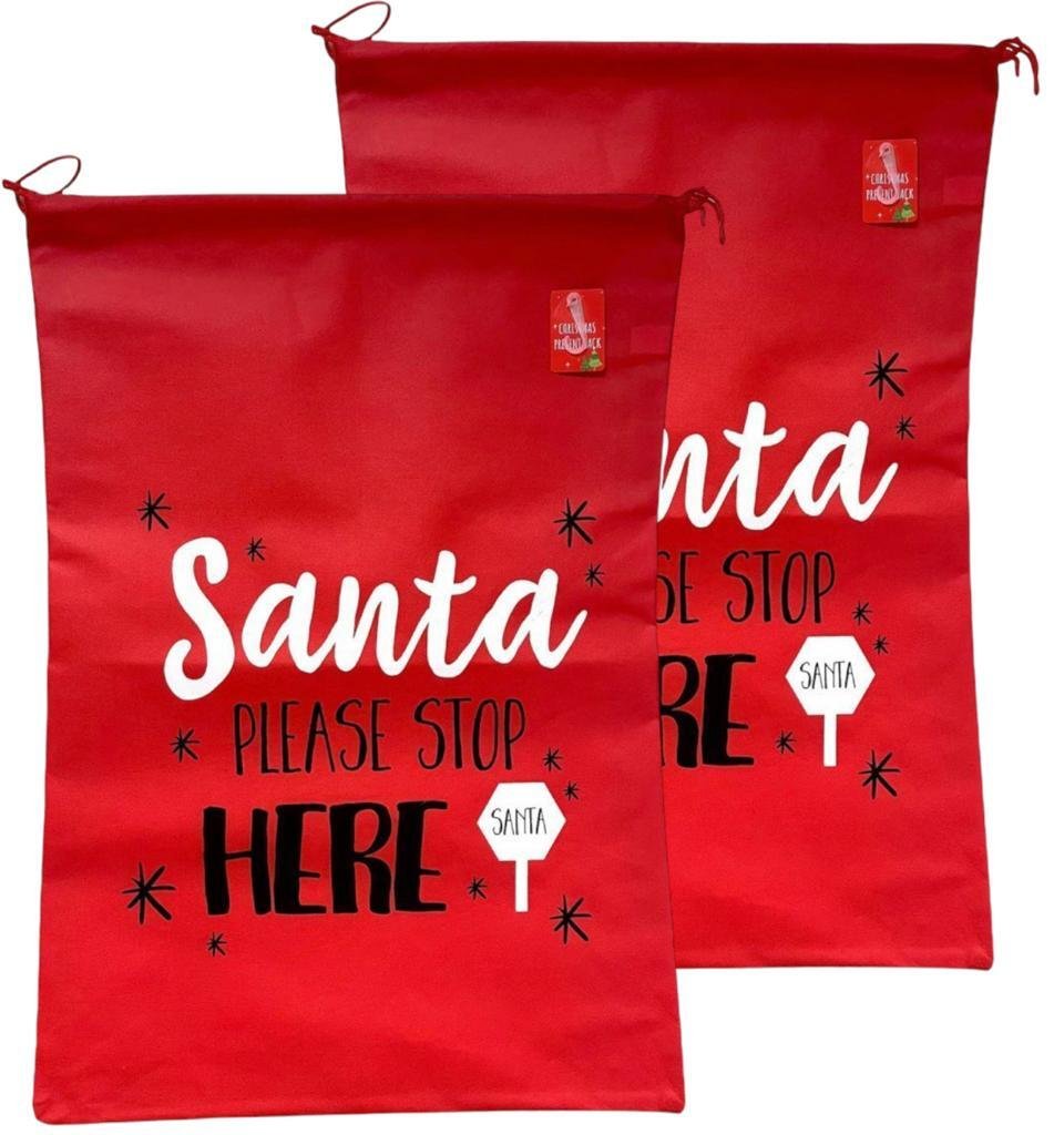 2 x Giant Santa Sacks Stocking Christmas Extra Large Xmas Gift Kids Present Bag