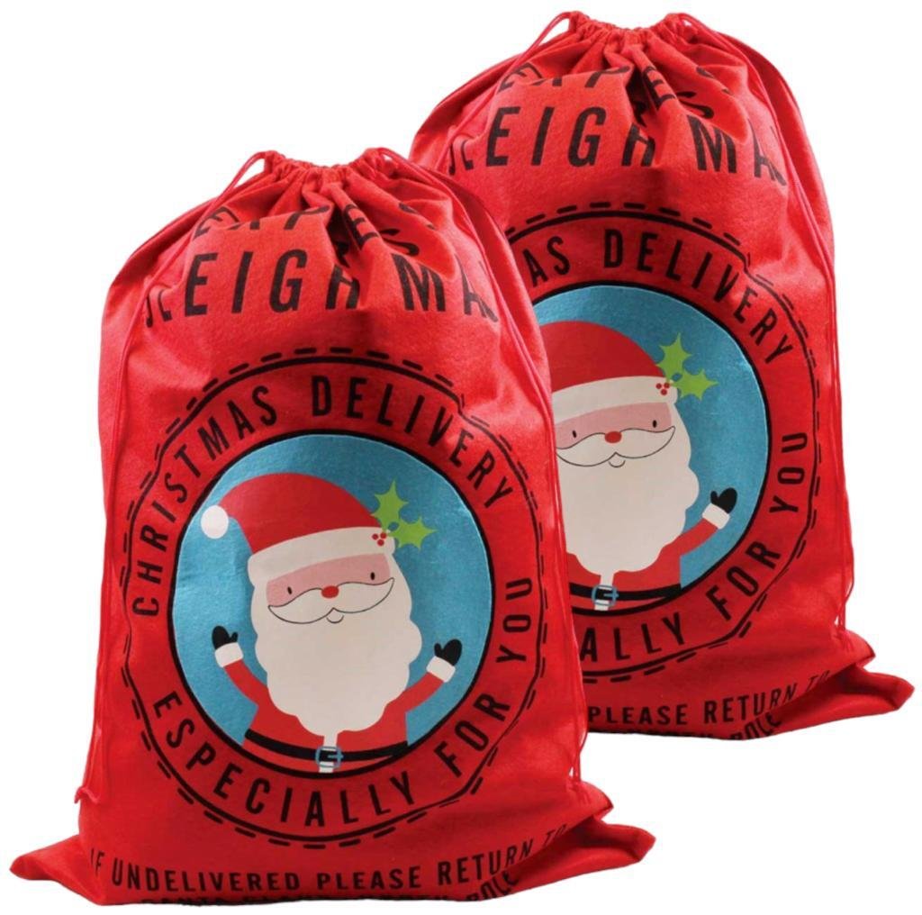 2 x Giant Santa Sacks Stocking Christmas Extra Large Xmas Gift Kids Present Bag