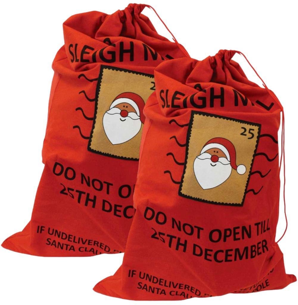 2 x Giant Santa Sacks Stocking Christmas Extra Large Xmas Gift Kids Present Bag