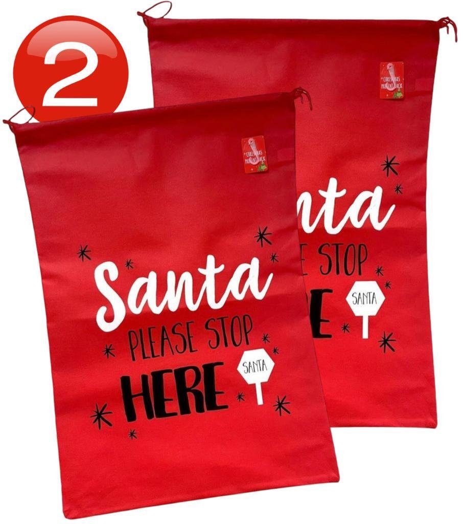 2 x Giant Santa Sacks Stocking Christmas Extra Large Xmas Gift Kids Present Bag