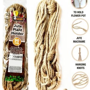 90CM MACRAME JUTE PLANT HANGER FLOWER POT HOLDER WALL ART GARDEN HANGING ROPE UK