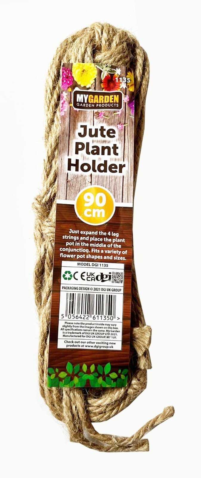 90CM MACRAME JUTE PLANT HANGER FLOWER POT HOLDER WALL ART GARDEN HANGING ROPE UK
