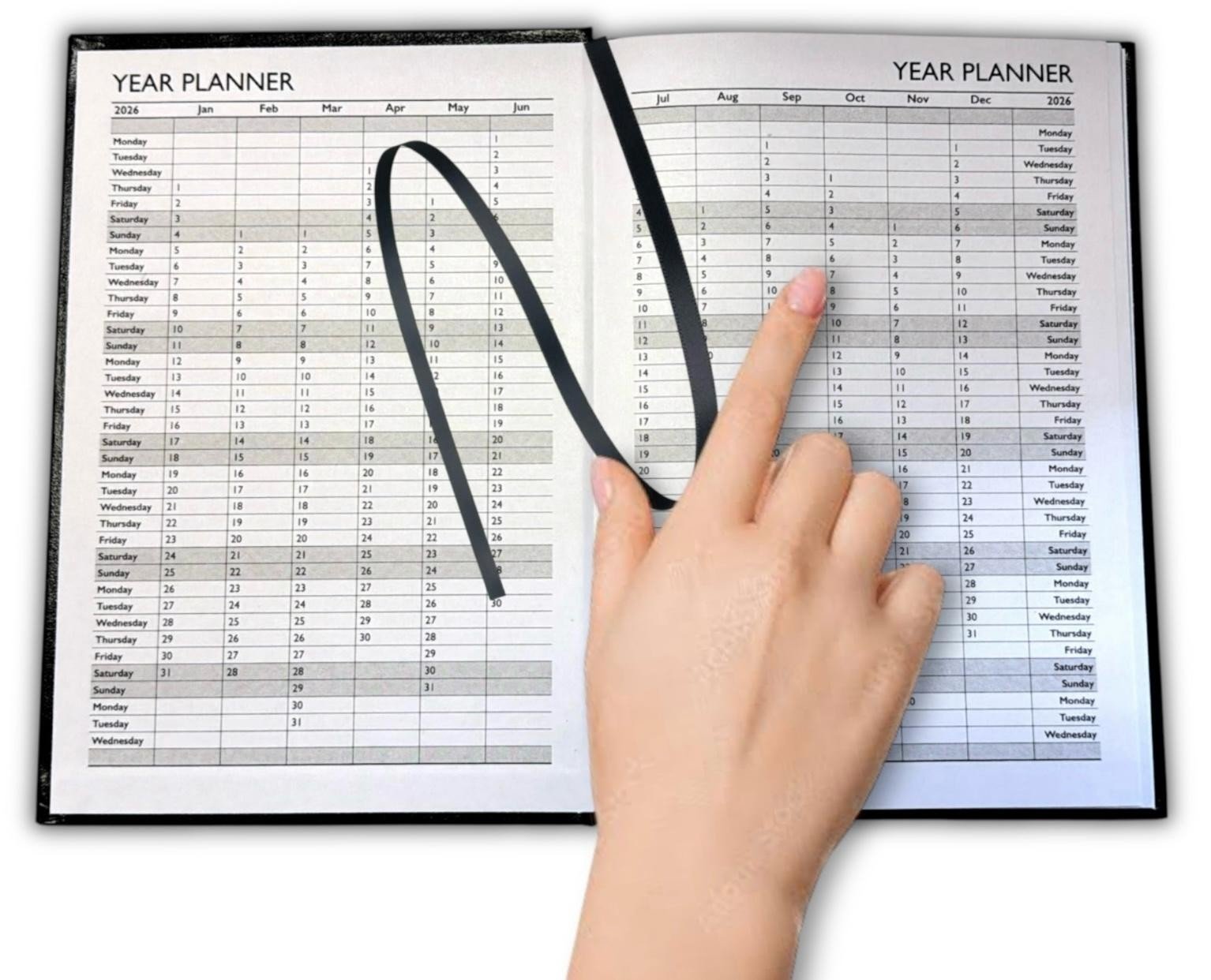 2026 A4 A5 A6 Day to Page / Week To View Diary Full Year Planner Desk Hardback