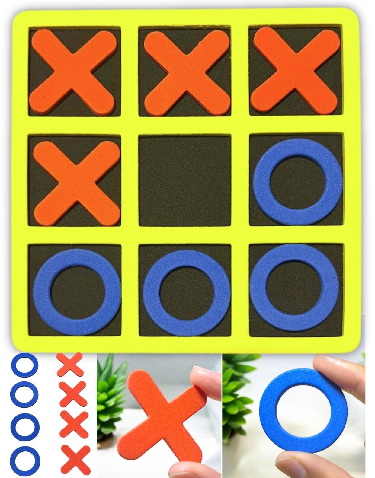 Foam Tic Tac Toe Game Mini Board Games for Kids, Birthday Party Favours Fun Game
