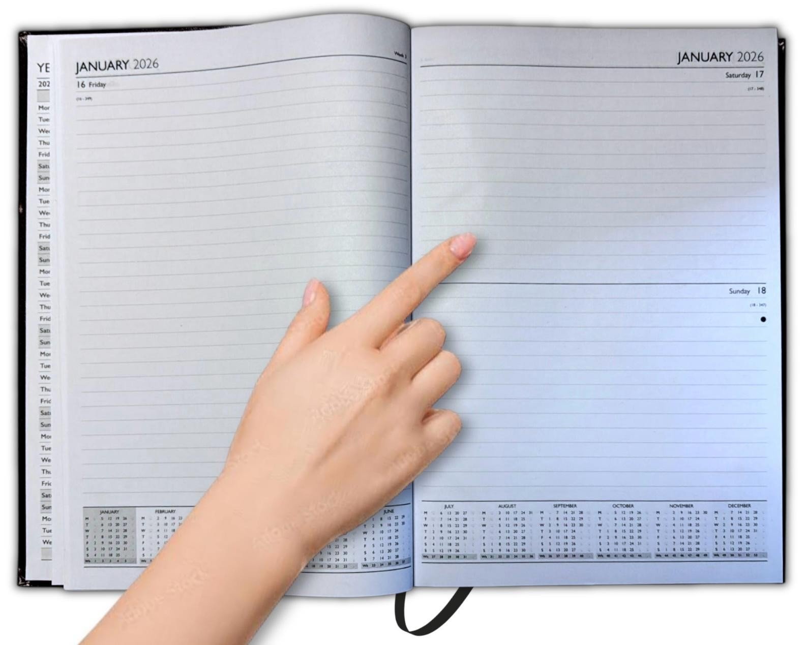 2026 A4 A5 A6 Day to Page / Week To View Diary Full Year Planner Desk Hardback