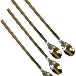 4 Pcs Long Stainless Steel Latte Spoons Tea Coffee Spoons Soda Ice Cream Spoons
