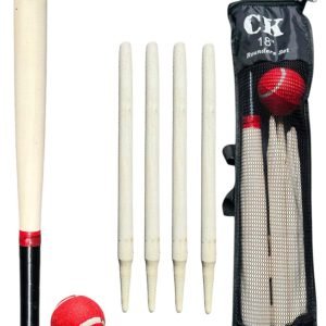 DELUXE 18″ ROUNDERS WOODEN 6 PC SET BAT BALL IN MESH BAG SUMMER FUN WITH HANGTAG