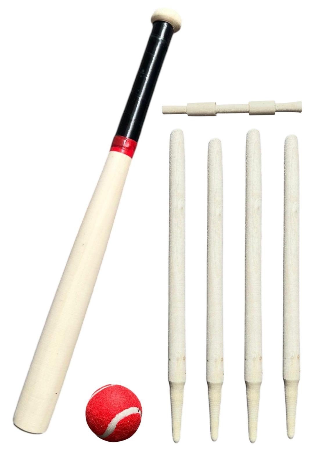 DELUXE 18" ROUNDERS WOODEN 6 PC SET BAT BALL IN MESH BAG SUMMER FUN WITH HANGTAG