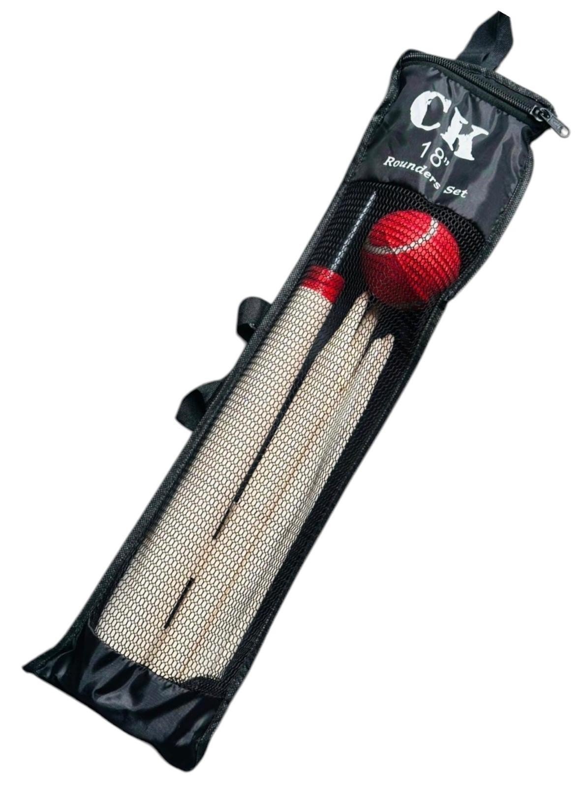 DELUXE 18" ROUNDERS WOODEN 6 PC SET BAT BALL IN MESH BAG SUMMER FUN WITH HANGTAG