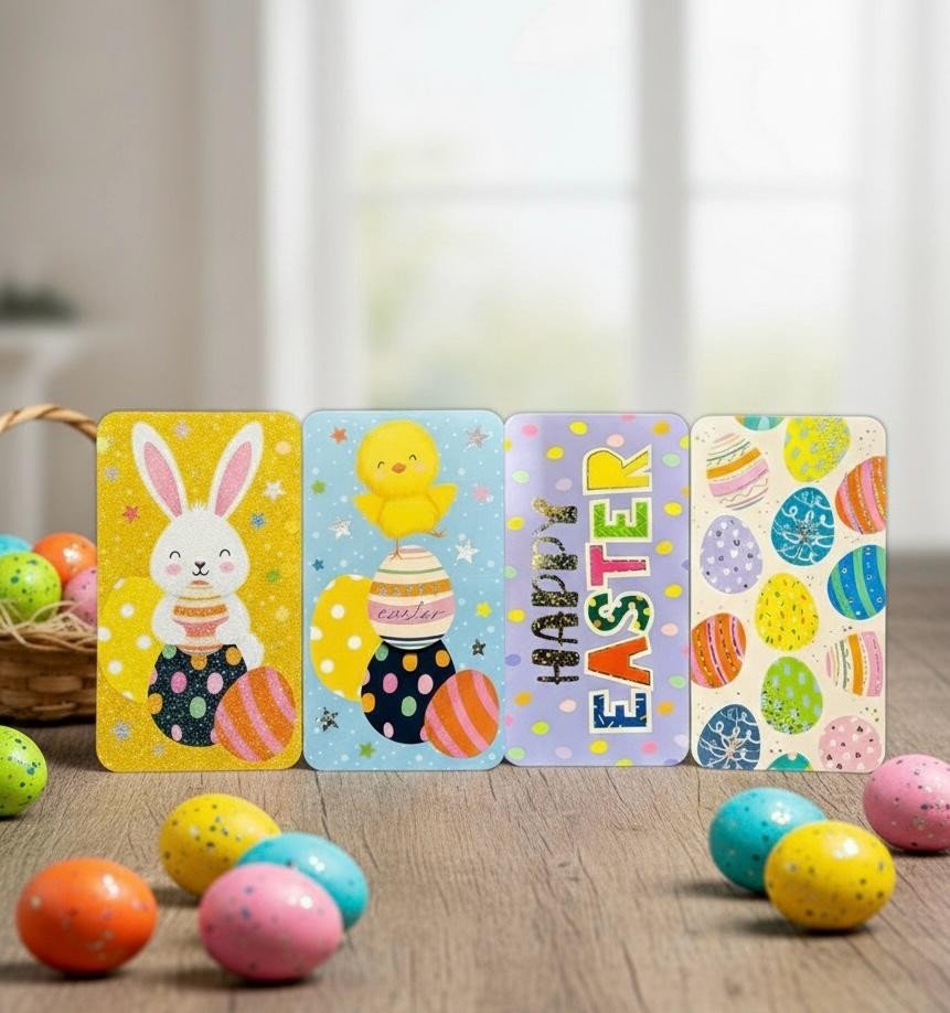 4 Pcs Money Wallets Easter Cute Gift Voucher Card & Envelope Self Value Set