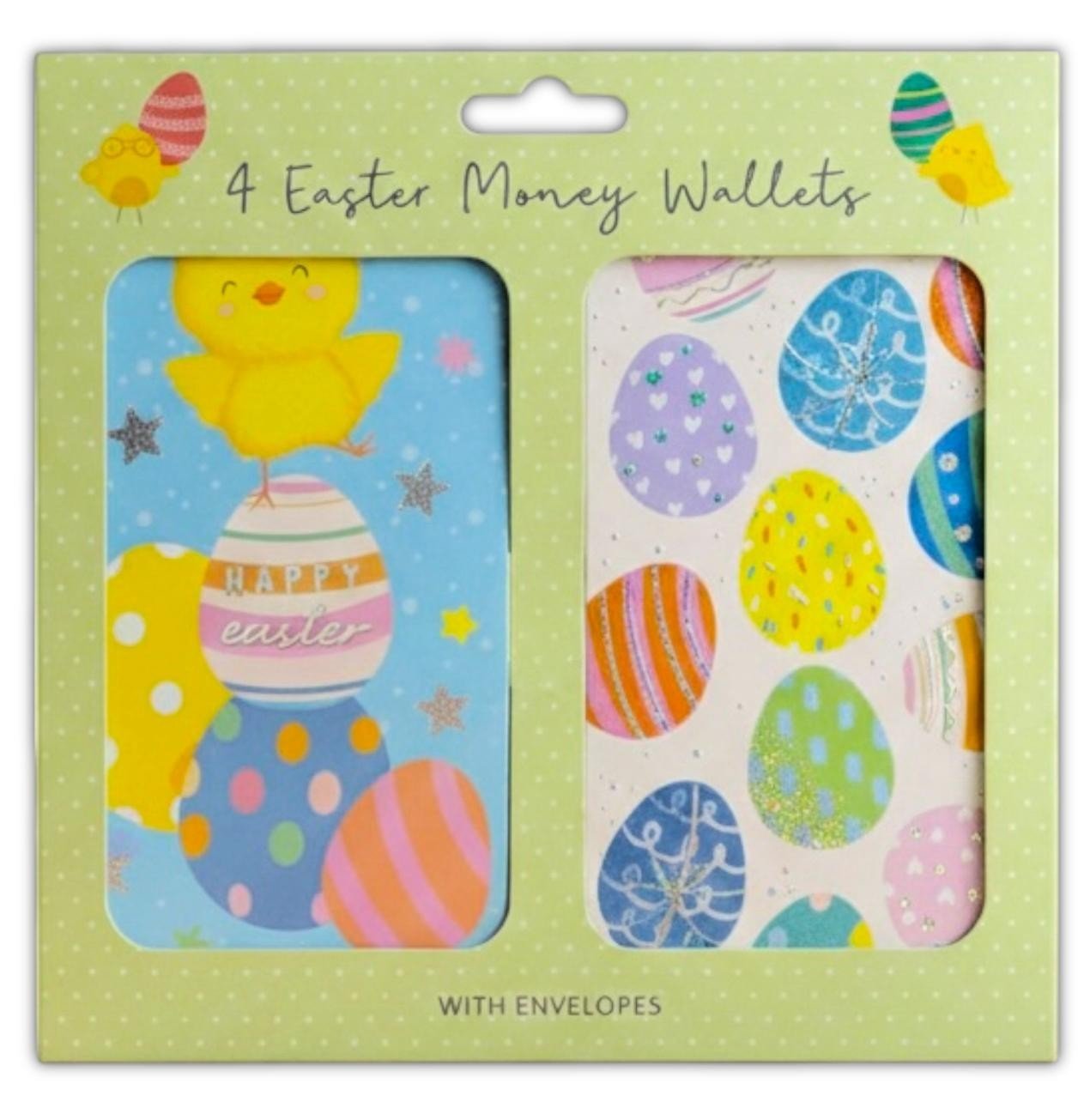 4 Pcs Money Wallets Easter Cute Gift Voucher Card & Envelope Self Value Set