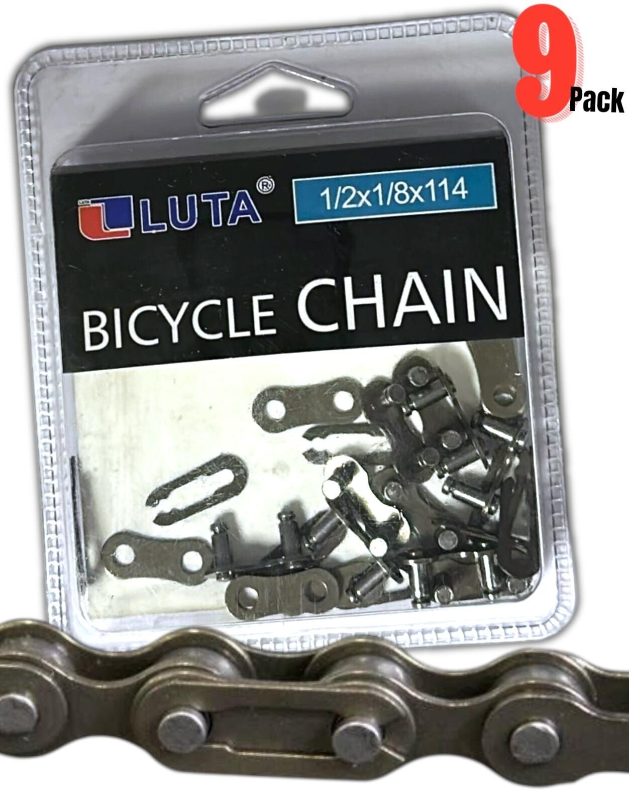 9 x CHAIN LINK SPLIT CONNECTING CHAIN BIKE BICYCLE SINGLE SPEED BMX 1/2 x 1/8